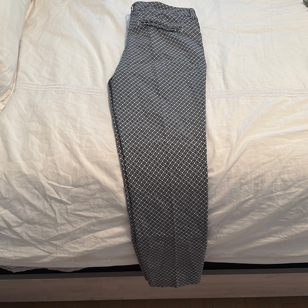 Navy and White Patterned Pants